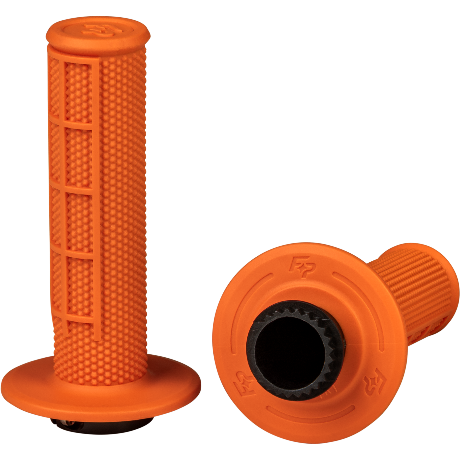 Control Mx Lock On Grips Orange Half Waffle