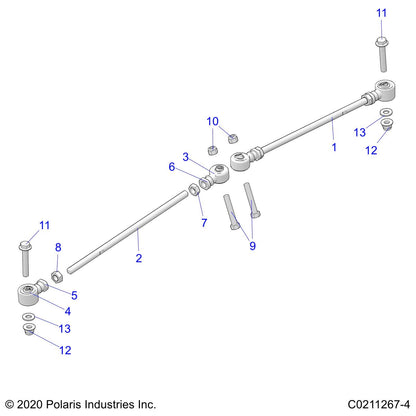 Polaris ATV Tie Rod Assembly, Genuine OEM Part 1822851, Qty 1