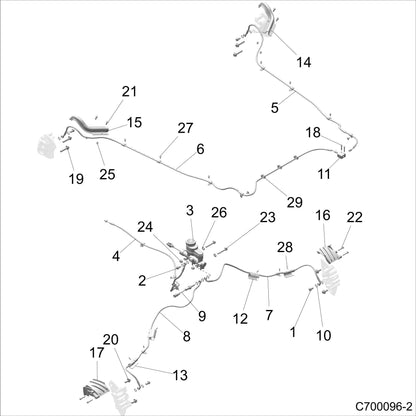 Polaris RZR Brake Line, Genuine OEM Part 1912957, Qty 1