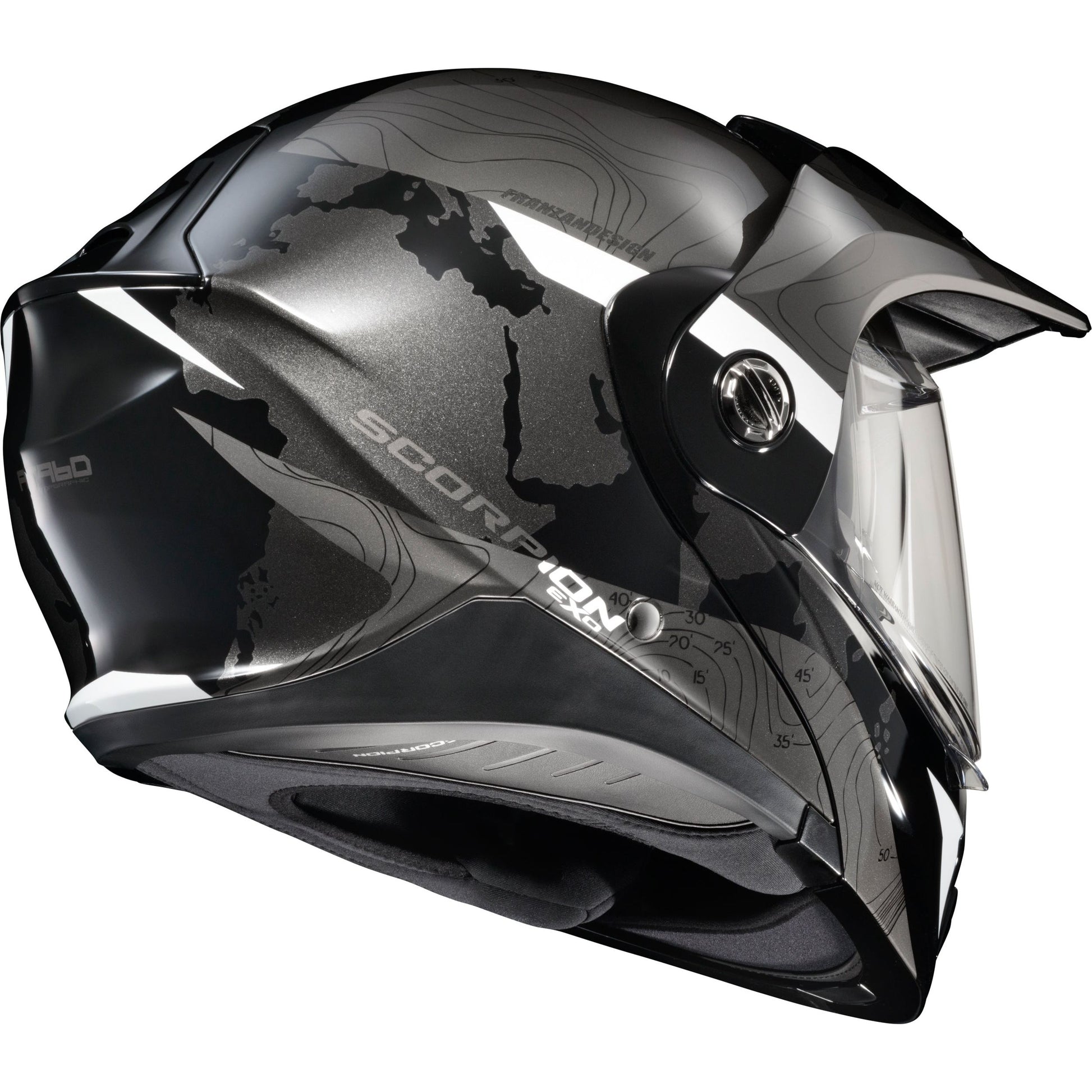 Exo At960 Modular Helmet Topographic Black/White Xl