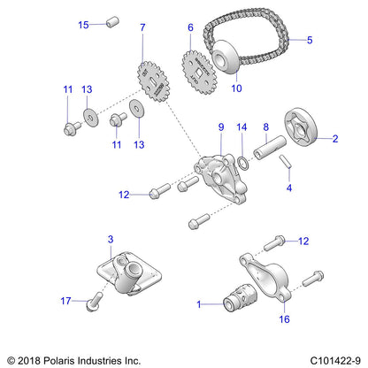Polaris ATV Oil Pump Cover, Genuine OEM Part 5138320, Qty 1
