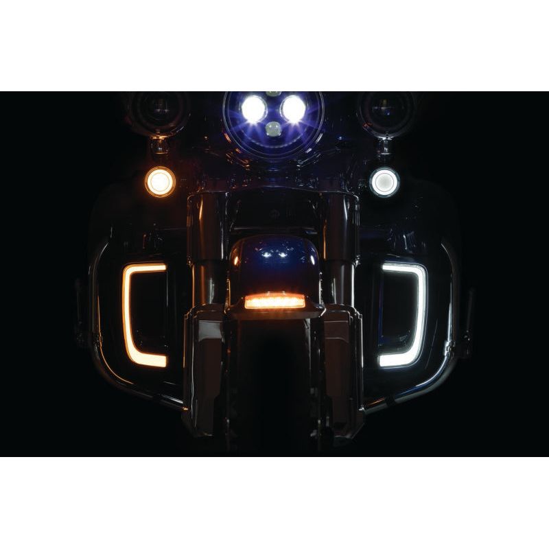 Kuryakyn Tracer L.E.D. Front Turn Signal Insert, White/Amber Light, Smoke Lens 1157