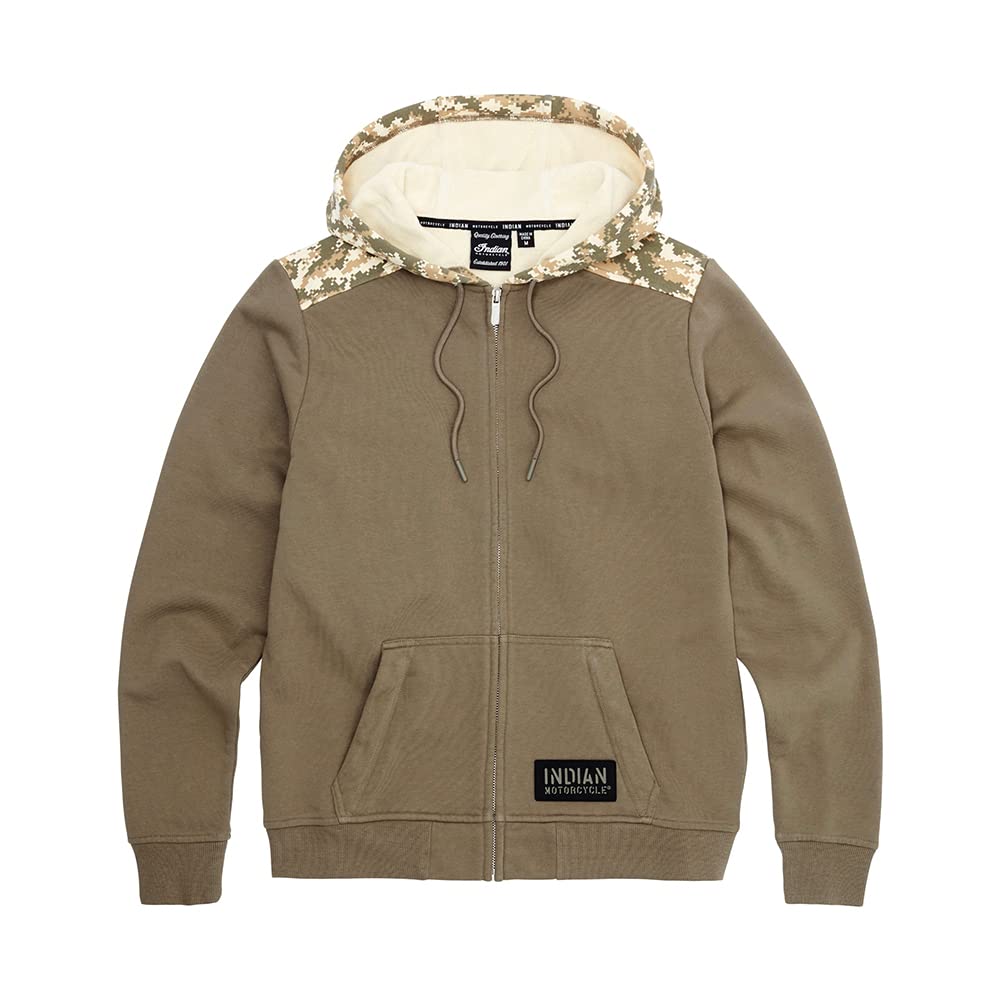 Indian Motorcycle Women's Stencil Block Icon Hoodie, Khaki - S - 286297702