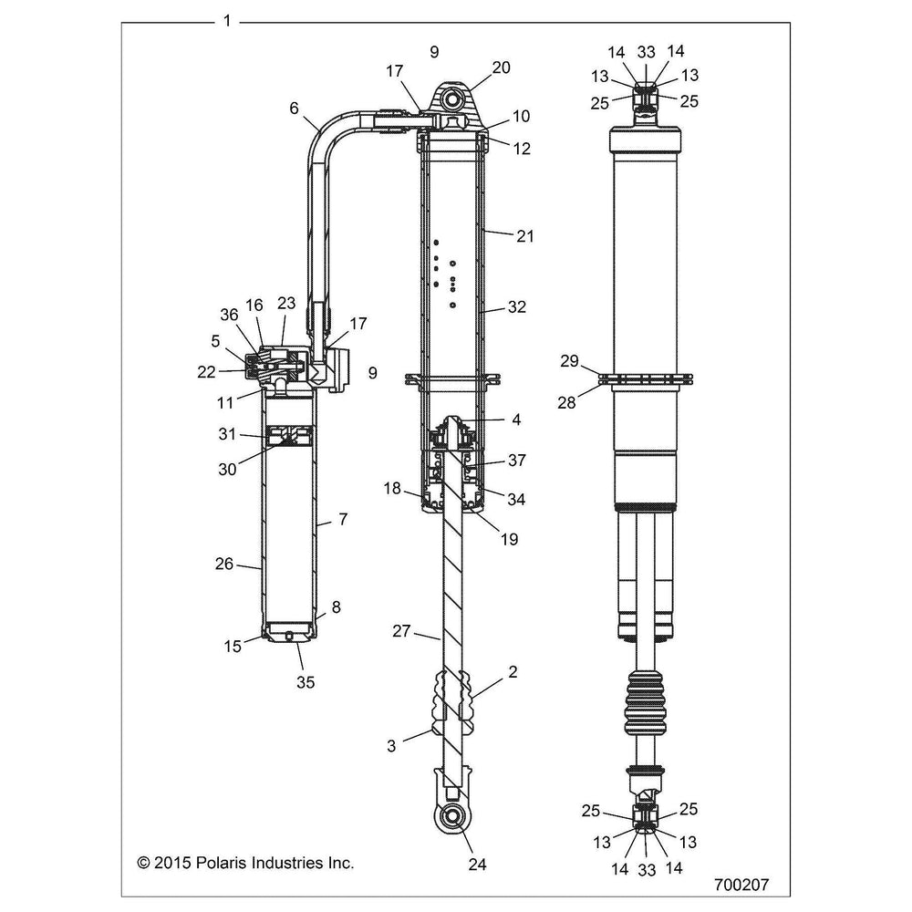 
                      
                        Polaris RZR Internal Bypass Shock, Rear, Genuine OEM Part 7044373, Qty 1
                      
                    