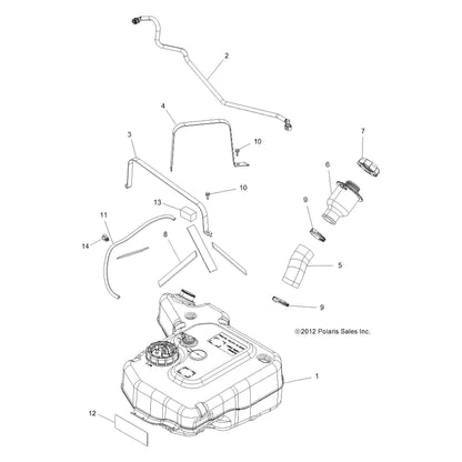 Polaris Ranger Fuel Line Assembly, Genuine OEM Part 2521226, Qty 1