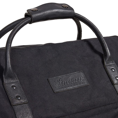 Indian Motorcycle Waxed Canvas Duffle Bag, Black - 2861697