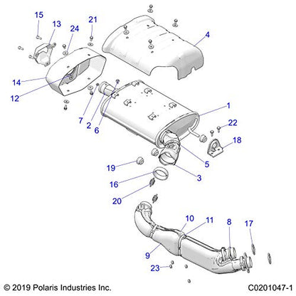 Polaris ATV SHIELD-EXHAUST,PRIMARY,OUTER, Genuine OEM Part 5265259, Qty 1
