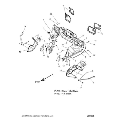 Indian Motorcycle Dash, Genuine OEM Part 5452568-763, Qty 1