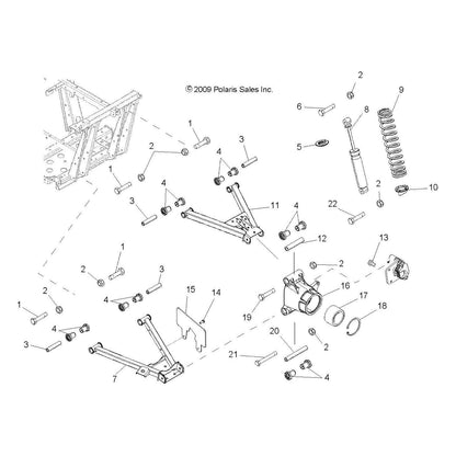 Polaris Ranger Control Arm, Rear, Lower, Medium Gloss Medium Gloss Black, Genuine OEM Part 1018185-067, Qty 1
