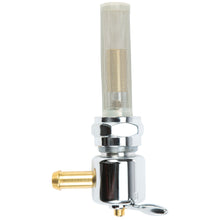 Round Petcock 22mm Bung Left Spigot Chrome