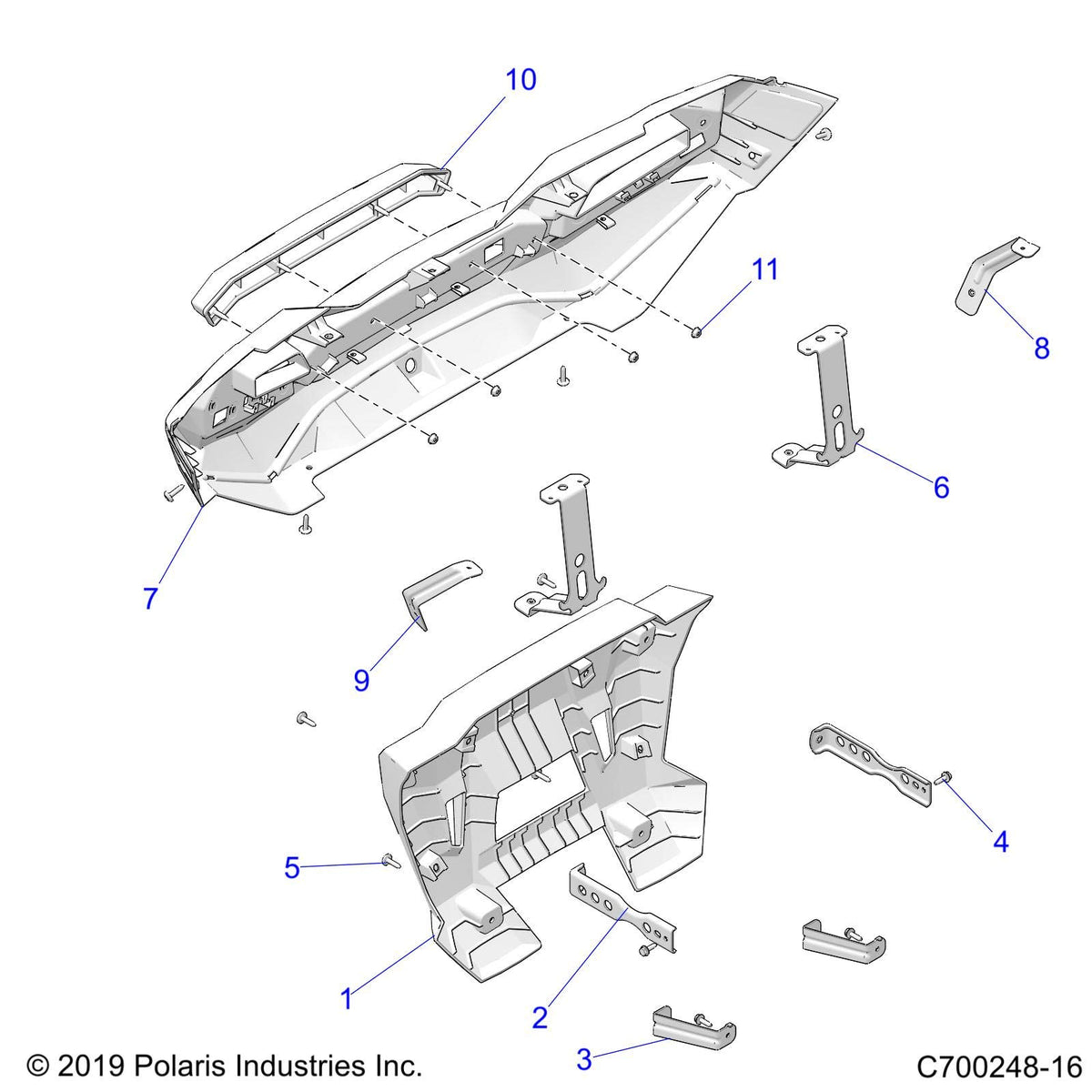 Polaris RZR Fascia Accent Panel, Rear, Military Tan, Genuine OEM Part 5454841-686, Qty 1