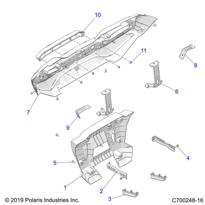 Polaris RZR Fascia Accent Panel, Rear, Military Tan, Genuine OEM Part 5454841-686, Qty 1