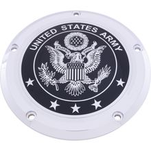 7   M8 Flt/Flh Derby Cover Army Chrome