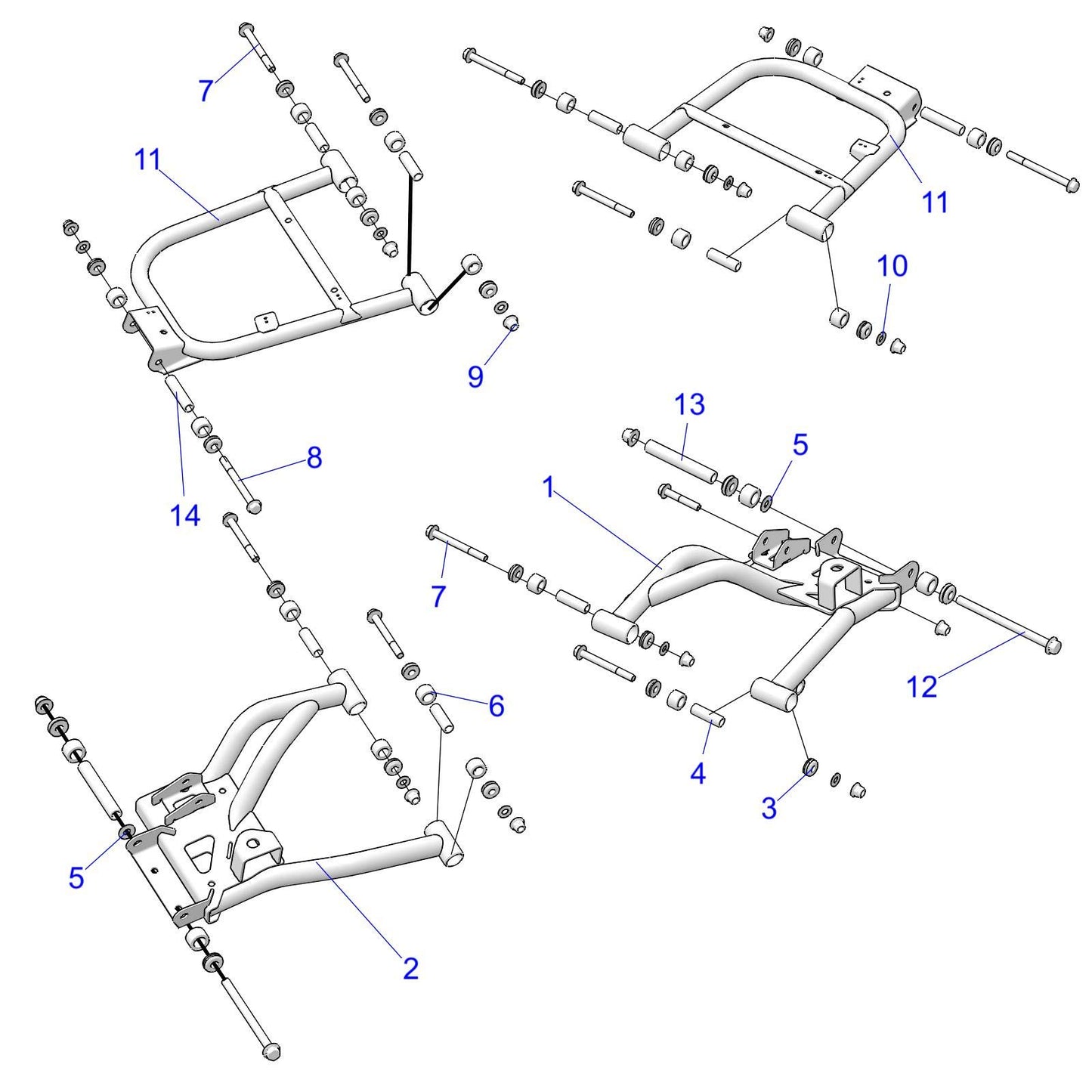 Polaris Ranger Weld-Control Arm, Rear, Lower, Rh, Wht used with [wht/org], Genuine OEM Part 1023546-133, Qty 1