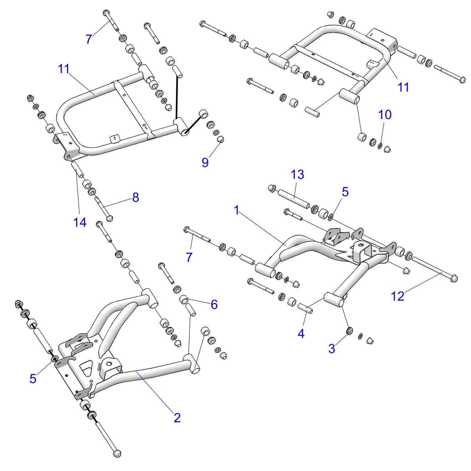 Polaris Ranger Weld-Control Arm, Rear, Lower, Rh, Wht used with [wht/org], Genuine OEM Part 1023546-133, Qty 1