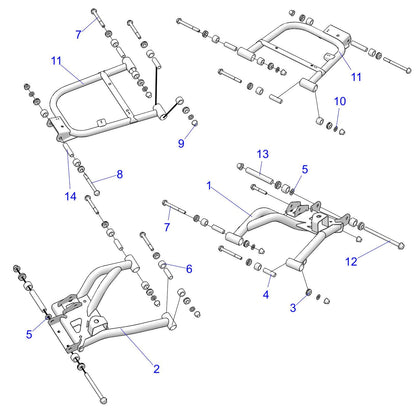 Polaris Ranger Weld-Control Arm, Rear, Lower, Rh, Wht used with [wht/org], Genuine OEM Part 1023546-133, Qty 1