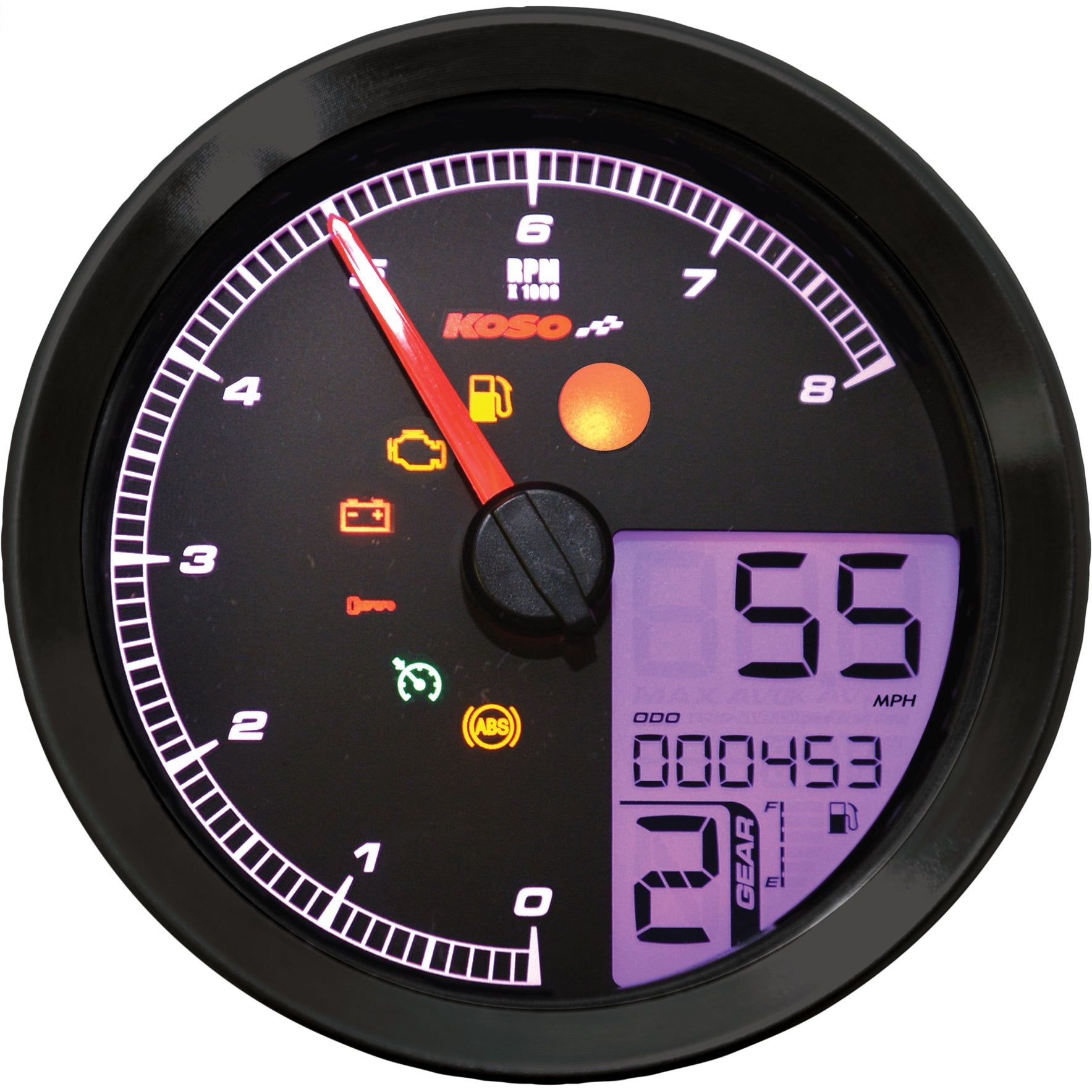 Speedo / Tach Blk Bezel Lcd Color Change Display