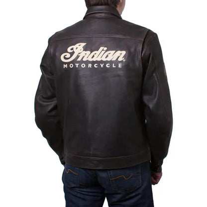 Indian Motorcycle Men's Leather Classic Riding Jacket with Removable Lining, Dark Brown - XL - 286082809