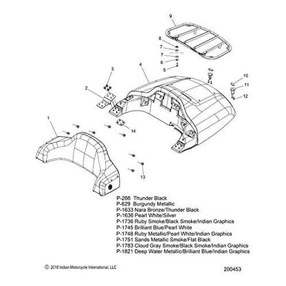 Indian Motorcycle Trunk Rack Assembly,Chrome, Genuine OEM Part 1020282-156, Qty 1