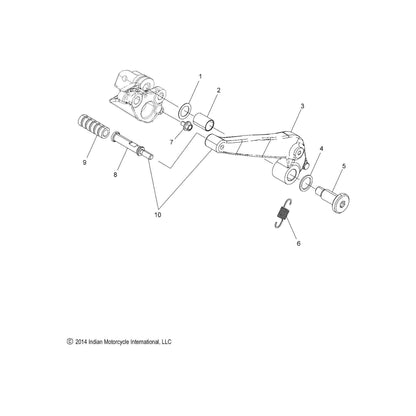 Indian Motorcycle Brake Pedal, Cruiser Black, Genuine OEM Part 5138885-266, Qty 1