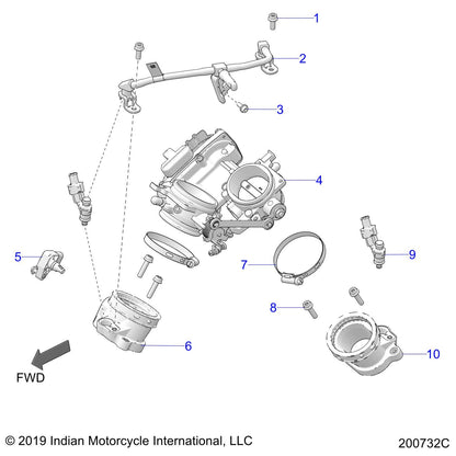 Indian Motorcycle Rail-Fuel,V-Twin,4-BAR, Genuine OEM Part 2521857, Qty 1