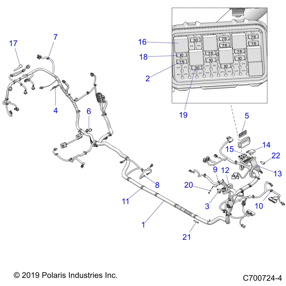 
                      
                        Polaris RZR Chassis Harness, Genuine OEM Part 2414871, Qty 1
                      
                    