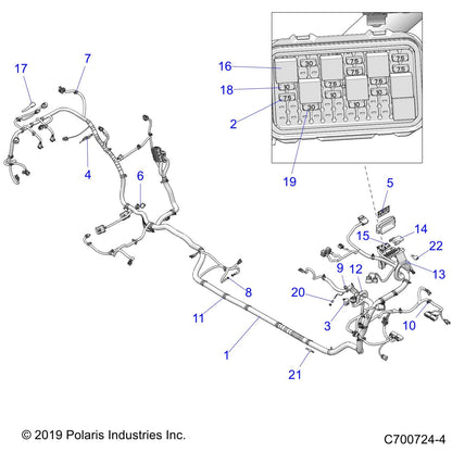 Polaris RZR Chassis Harness, Genuine OEM Part 2414871, Qty 1