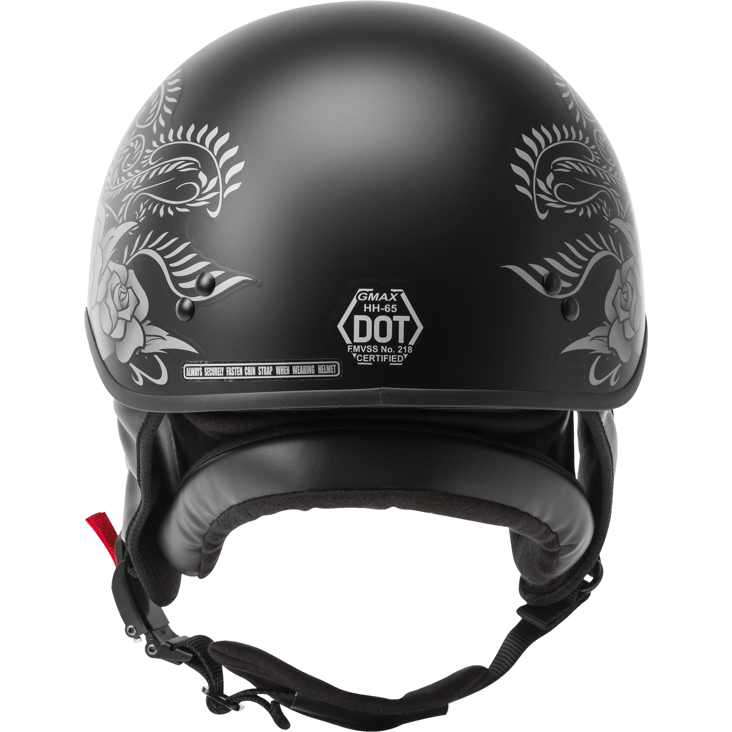 Hh 65 Half Helmet Rose Naked Matte Black/Silver Xs