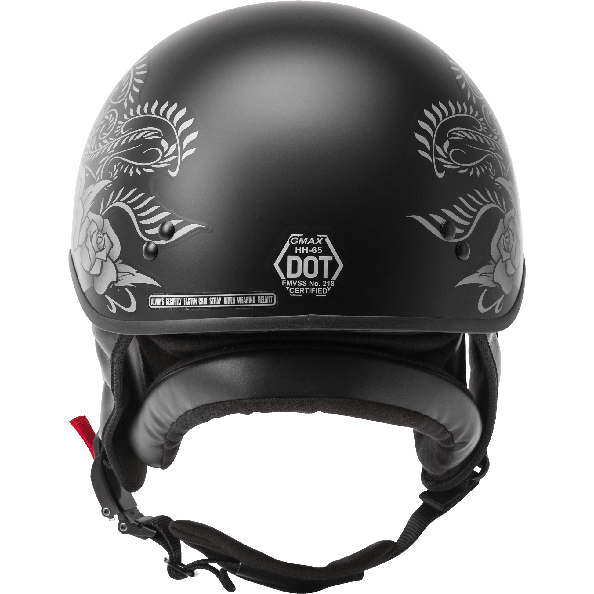 Hh 65 Half Helmet Rose Naked Matte Black/Silver Xs