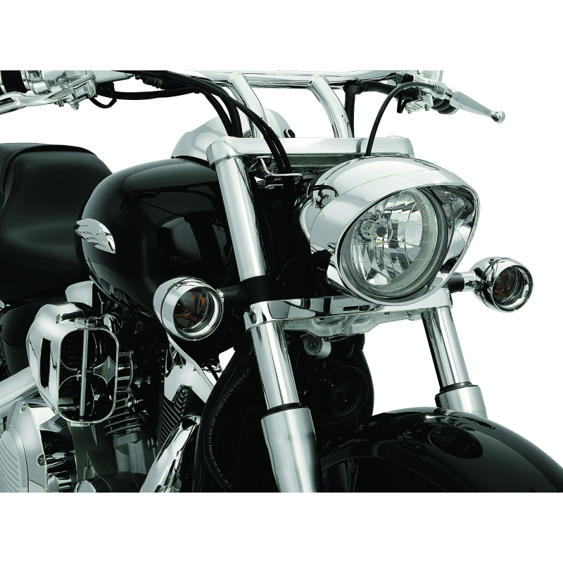 Kuryakyn Deep Dish Bezels With Smoke Lenses Red Light