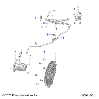 Polaris Slingshot ASM., MASTER CYLINDER,CLUTCH, Genuine OEM Part 1323438, Qty 1