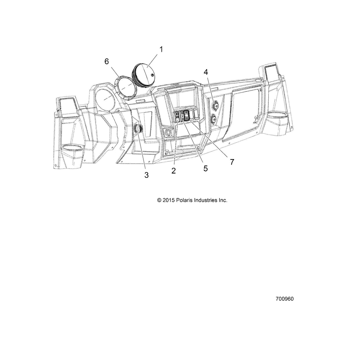 Polaris Ranger Cluster Assembly, Genuine OEM Part 3280635, Qty 1