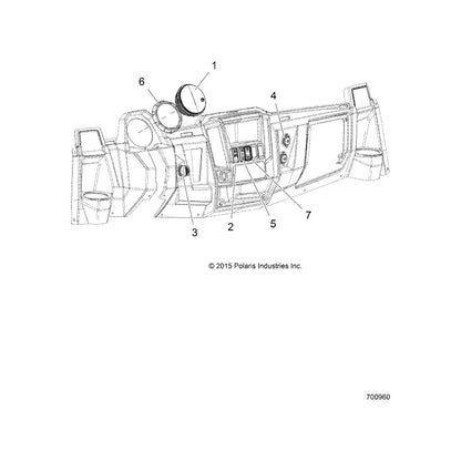 Polaris Ranger Cluster Assembly, Genuine OEM Part 3280635, Qty 1