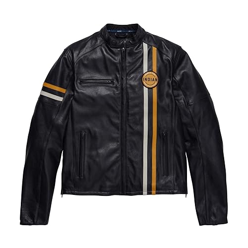 
                      
                        Indian Motorcycle Men's Cafe Leather Jacket, Black
                      
                    