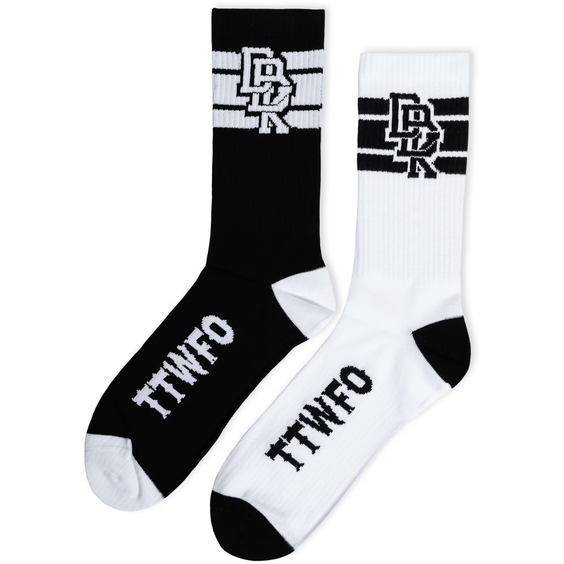 Stacked Socks 2 Pack Black And White