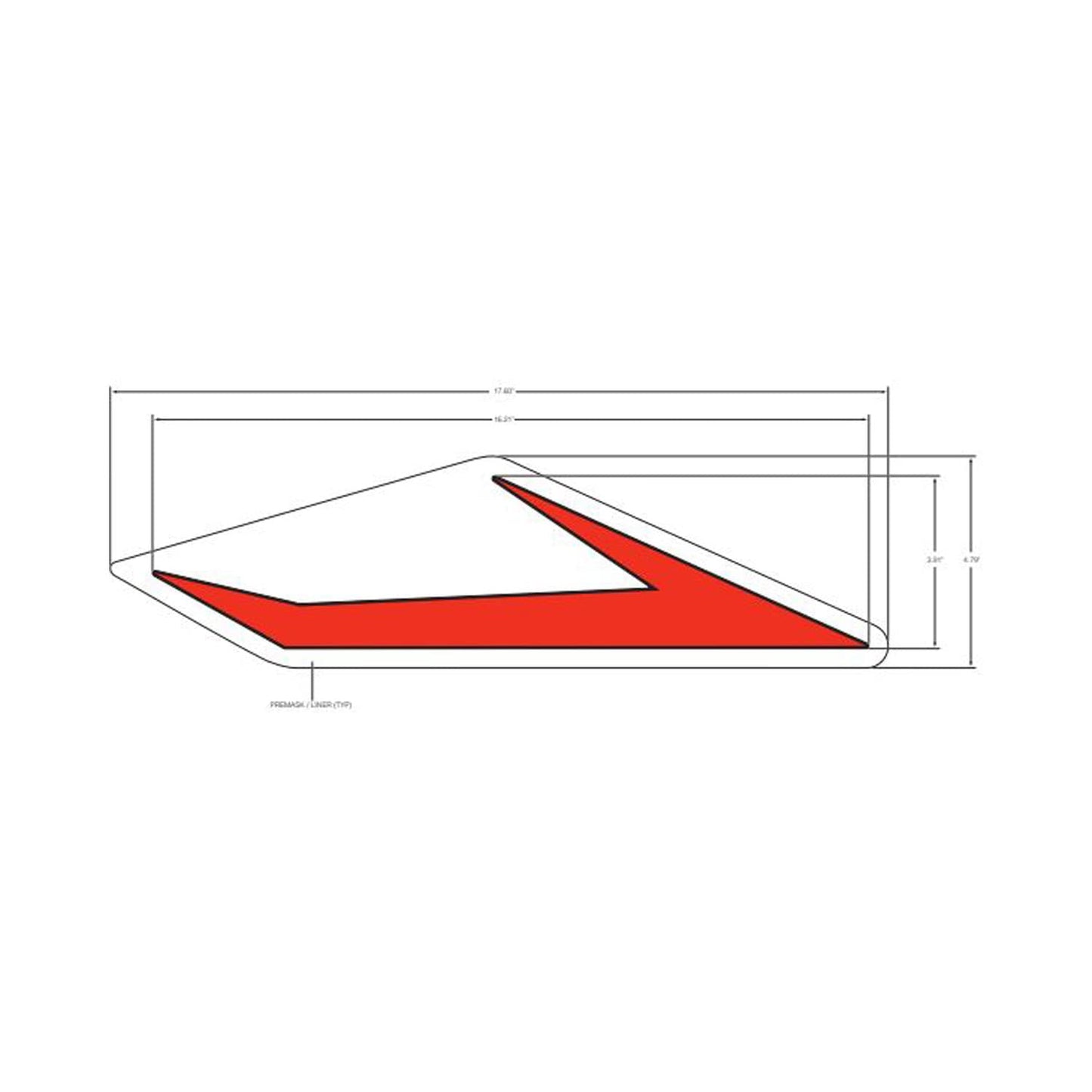 Polaris Slingshot DECAL-FRONT WING,RH,RED, Genuine OEM Part 7187370, Qty 1