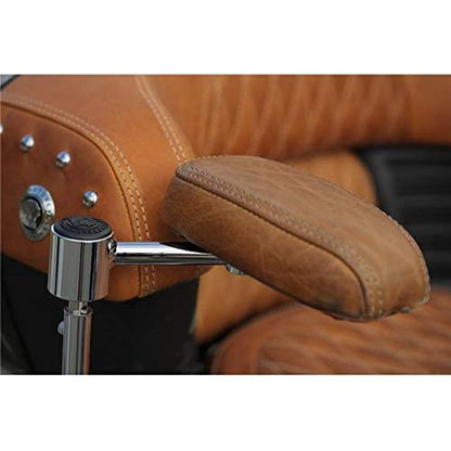 Indian Motorcycle Passenger Armrest Pads, Pair, Fits Specific Chieftain, Roadmaster, Chief, Springfield Models Equipped With Trunk, Desert Tan Genuine Leather, for Comfort and Support - 2880041-05