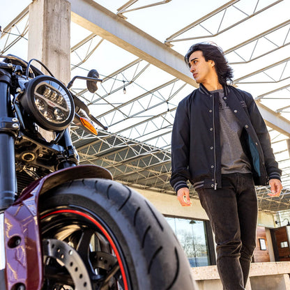 Indian Motorcycle Men's Casual Bomber, Black - XL - 286274009