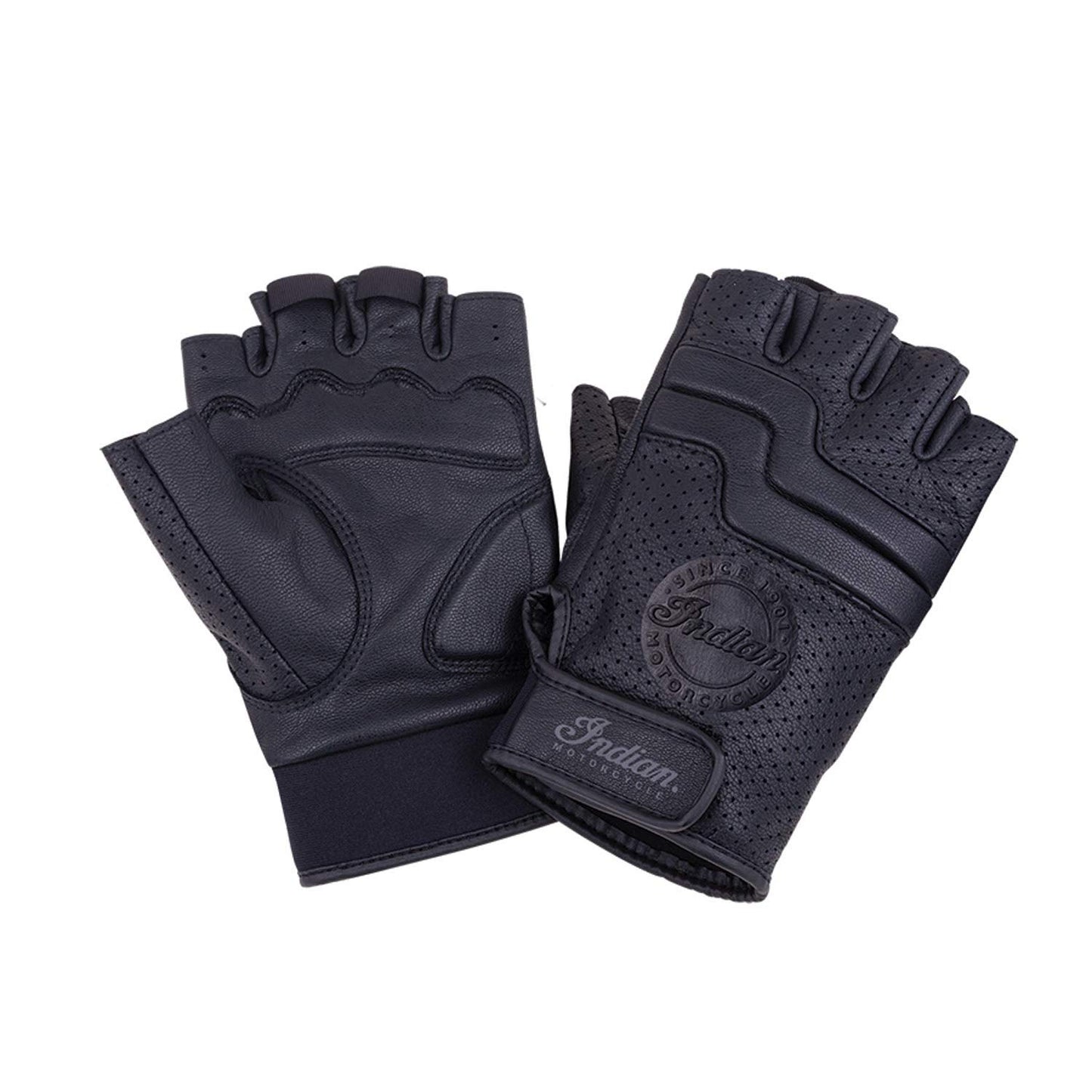Indian Motorcycle Men's Leather Fingerless Denton Glove, Black - 4XL - 286089615