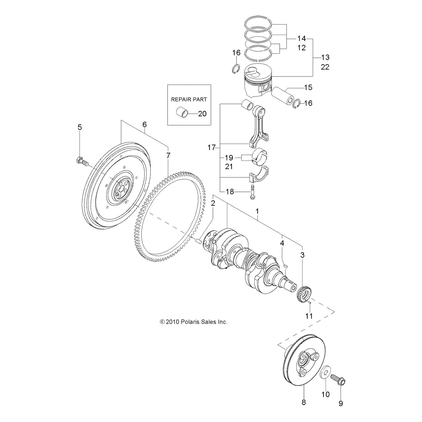 Polaris Off Road Piston Ring Set, Genuine OEM Part 3070108, Qty 1