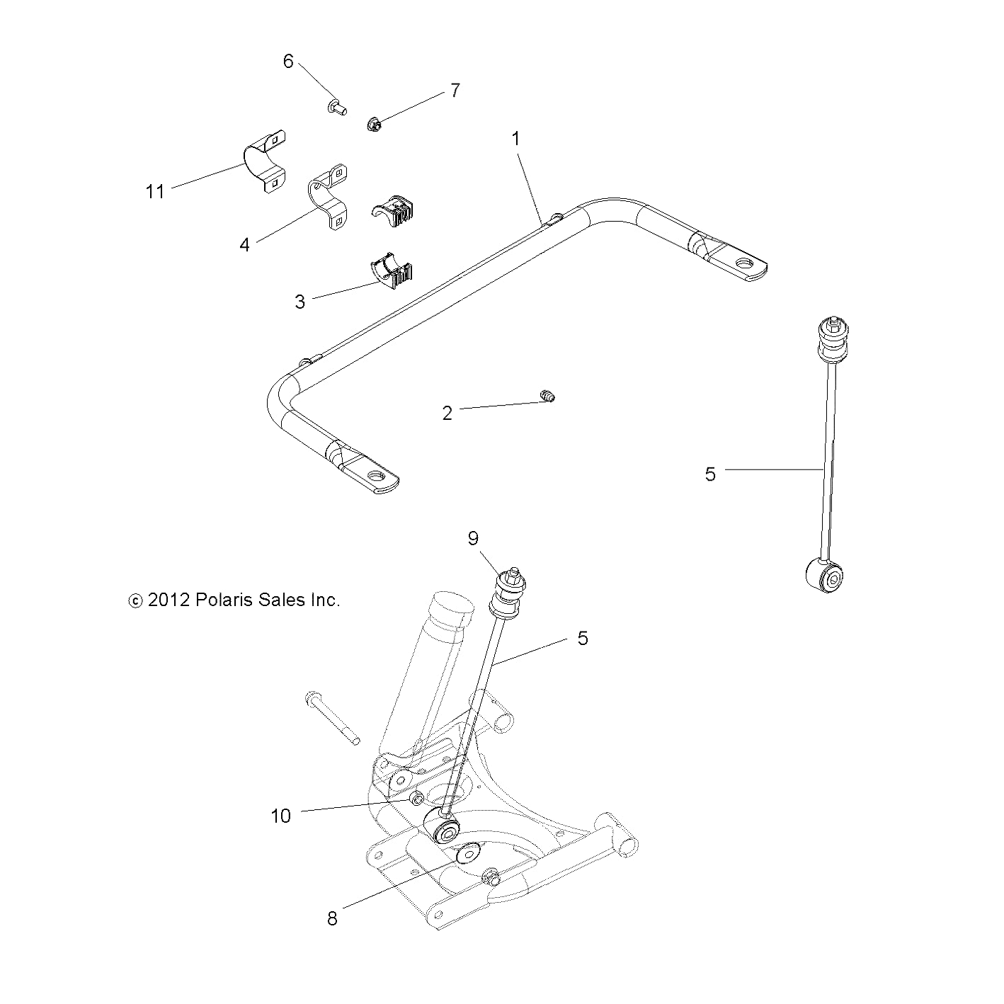 Polaris RZR Linkage Assembly, Stabalizer Bar, Genuine OEM Part 1543741, Qty 1