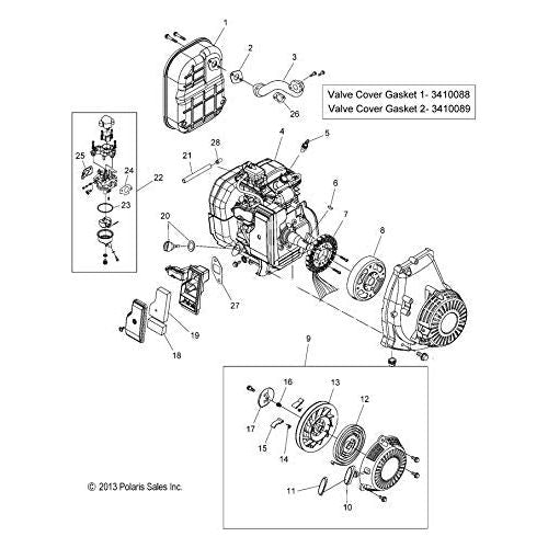 Polaris Muffler Weldment, Genuine OEM Part 3410093, Qty 1