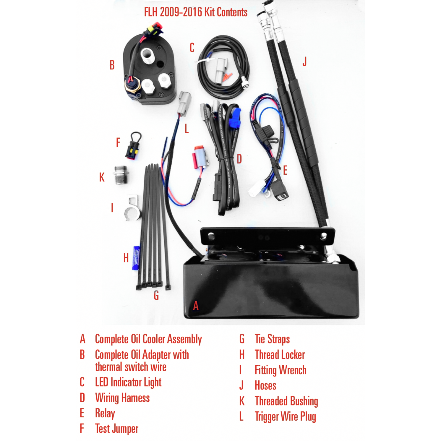 Front Mount Oil Cooler Tc Touring `09 16  Gloss Blk