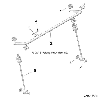 Polaris RZR Stabilizer Bar, Front, Black, Genuine OEM Part 5340553-329, Qty 1
