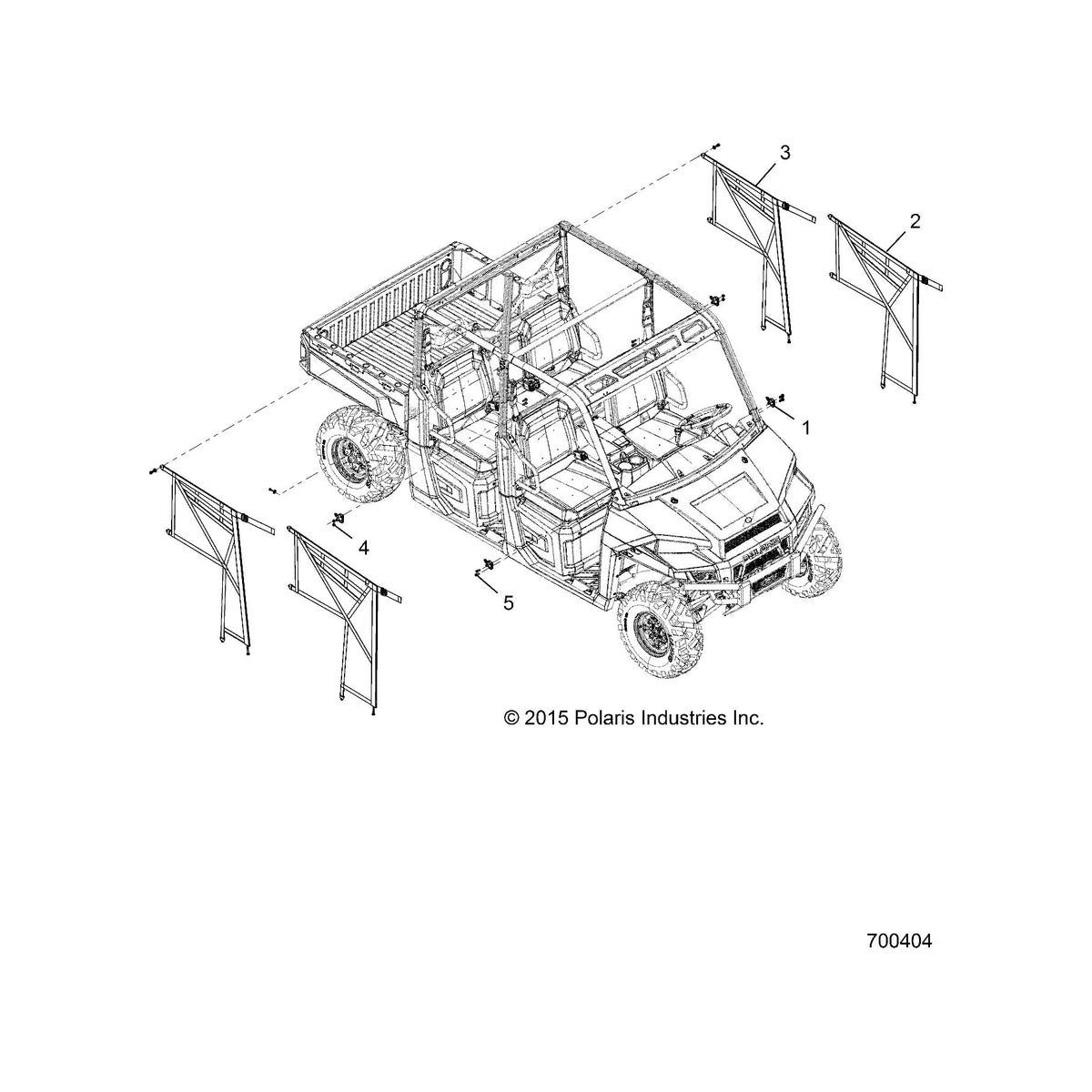 Polaris Ranger Door Nets, Rear, Full, RANGER, Genuine OEM Part 2686766, Qty 1