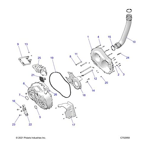 Polaris RZR CVT Inlet Duct Assembly, Genuine OEM Part 1241346, Qty 1