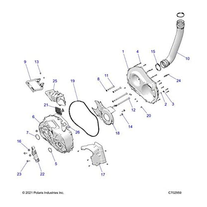 Polaris RZR CVT Inlet Duct Assembly, Genuine OEM Part 1241346, Qty 1