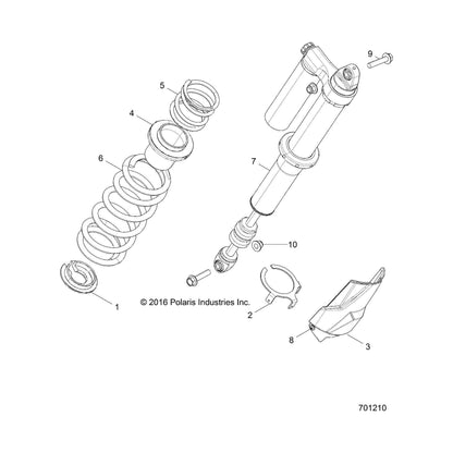 Polaris RZR Shock, Rear, 2.5, Genuine OEM Part 7044376, Qty 1