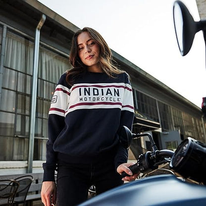 Indian Motorcycle Women�s Colorblock Sweatshirt, Navy - L - 283343306