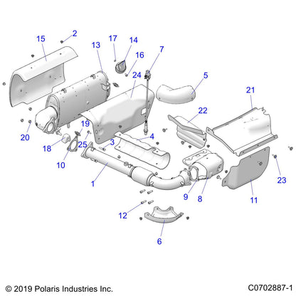 Polaris RZR Silencer Assembly, Genuine OEM Part 1263379, Qty 1